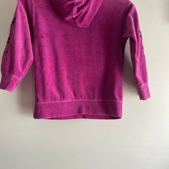 Forever 21 Girls 3/4 Length Sleeve Fuchsia and Black Hoodie - Size 5/6 - Picture 7 of 9